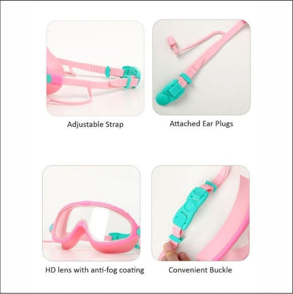Pink & Mint Bubble Anti-Fog UV Protection Leakproof Design Swim Goggles for Kids,4Years - 10Years