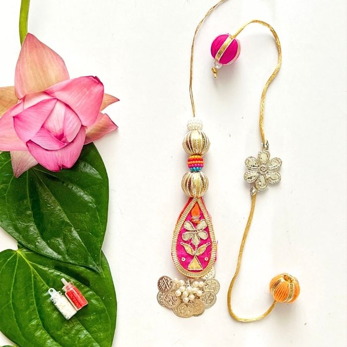 Rimjhim Gota Patti Rakhi and Lumba Set