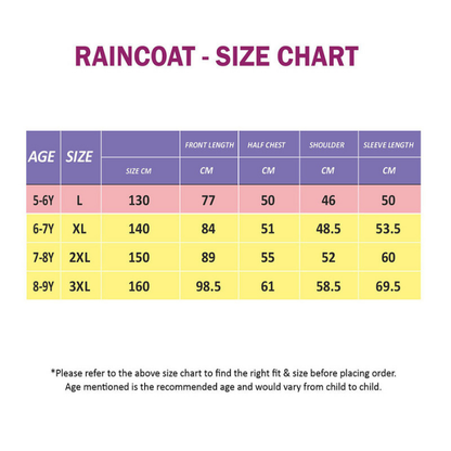 Lemon Green Cap Style Knee Length Raincoat for Kids & Teens