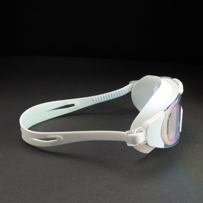 White with Multi Full Glass panel styled Anti-Fog UV Protection Leakproof design Swim Goggles for Adults