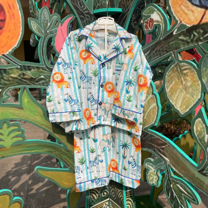 Striped Safari Full Sleeves Nightsuit