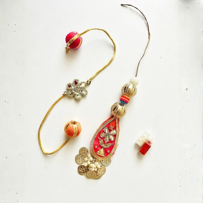 Rimjhim Gota Patti Rakhi and Lumba Set