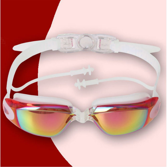 Shiny Pink Eyelid Style Anti-Fog UV Protection Leakproof design Swim Goggles for Kids 10Years and above