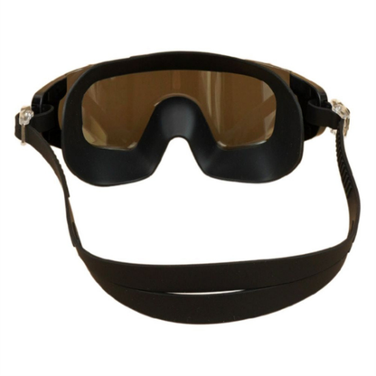 Black with Silver Full Glass panel styled Anti-Fog UV Protection Leakproof design Swim Goggles for Adults