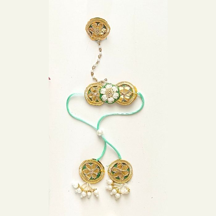 Samriddhi Gota Patti Rakhi and Lumba Haathphool Set