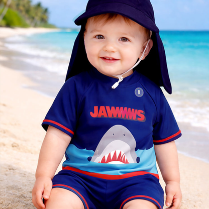 Jawws Shark, Toddlers & Kids Swimwear with long Cap Free Wash Bag & Free Swim Detergent