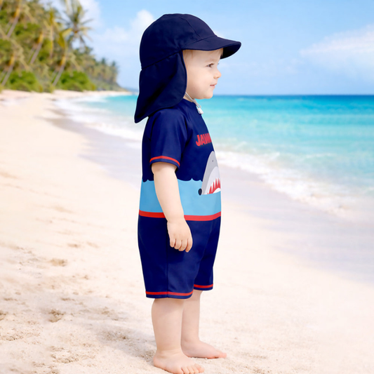 Jawws Shark, Toddlers & Kids Swimwear with long Cap Free Wash Bag & Free Swim Detergent