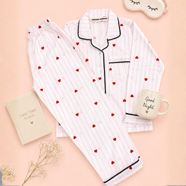 Sweetheart Stripes Night Suit