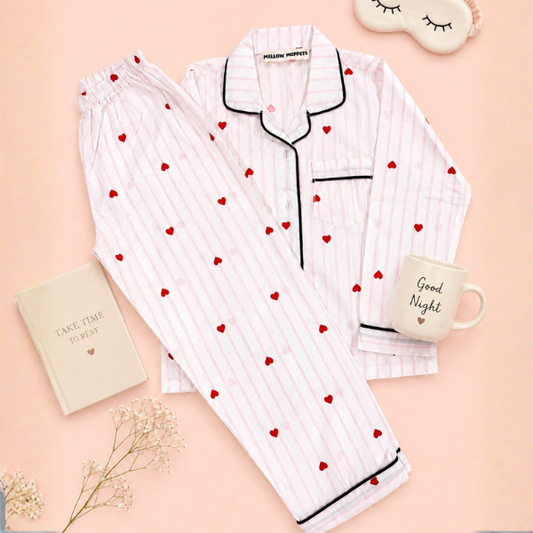 Sweetheart Stripes Night Suit