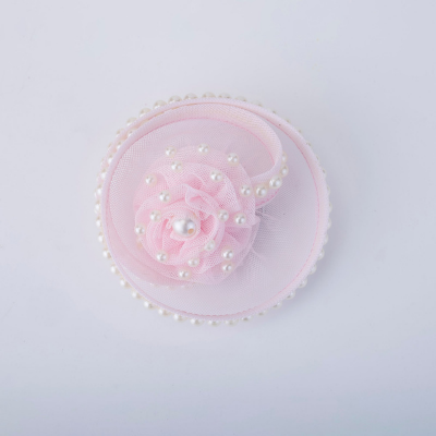 Choko Blush Rose Pearl Fascinator Hair Clip – Pink