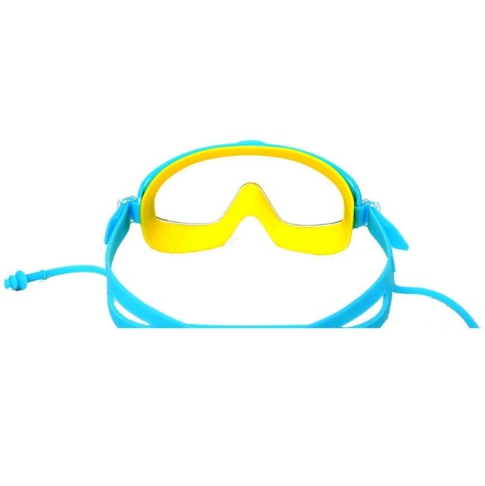 Blue Yellow two border Anti-Fog UV Protection Leakproof Design Swim Goggles for Kids,4Years - 10Years