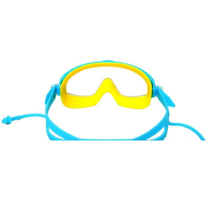 Blue Yellow two border Anti-Fog UV Protection Leakproof Design Swim Goggles for Kids,4Years - 10Years