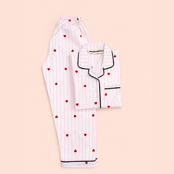 Sweetheart Stripes Night Suit