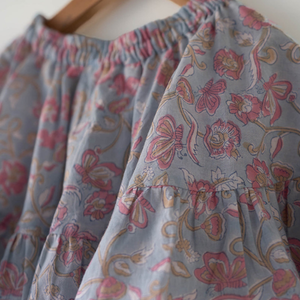 Flutter sky blue butterfly halter top skirt co-ord