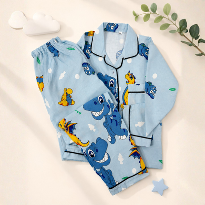 Blue Dinosaur Night Suit