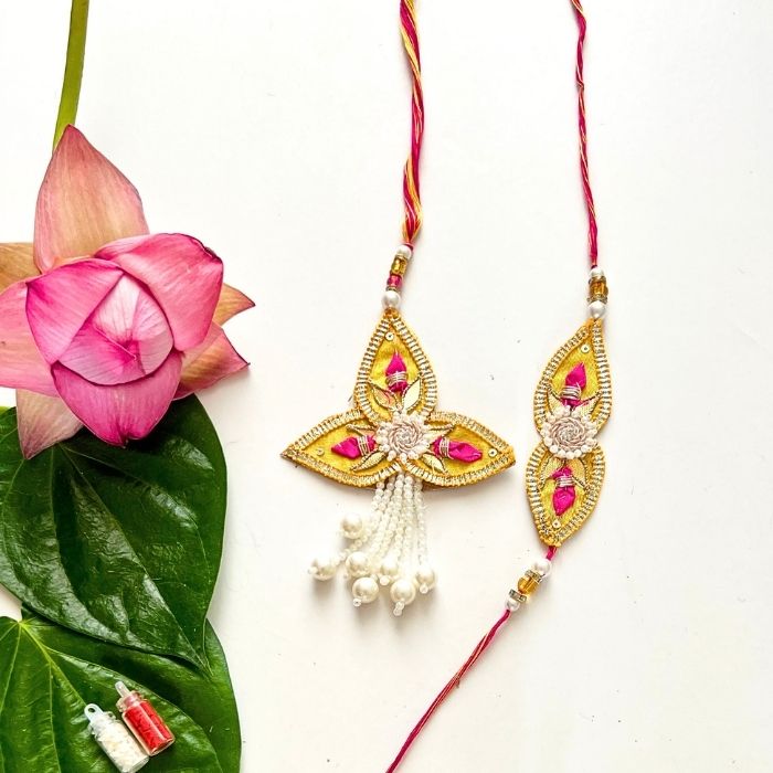 Tara Gota Patti Rakhi and Lumba Set