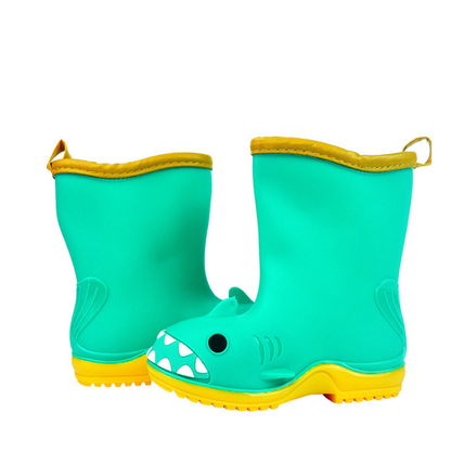 Mint Green Shark EVA Rain Gumboots for Toddlers & Kids