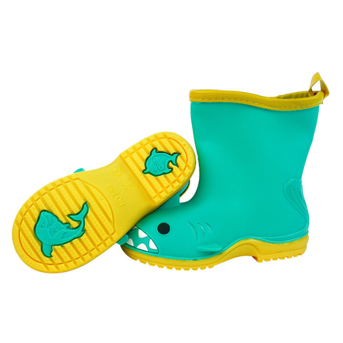 Mint Green Shark EVA Rain Gumboots for Toddlers & Kids