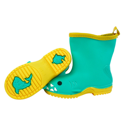 Mint Green Shark EVA Rain Gumboots for Toddlers & Kids