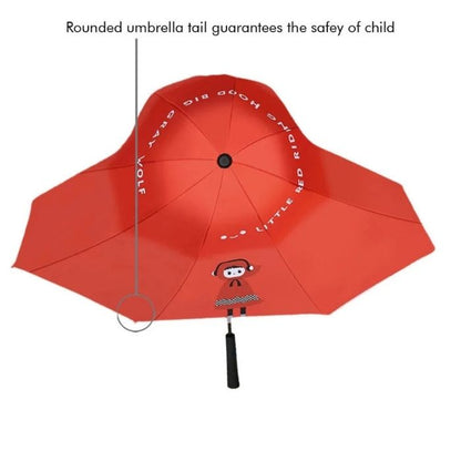 Red Riding Hood theme, Unique Mexican Hat Style Kids Umbrella, 5-12 years, Red