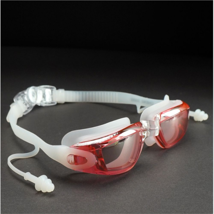Shiny Pink Eyelid Style Anti-Fog UV Protection Leakproof design Swim Goggles for Kids 10Years and above