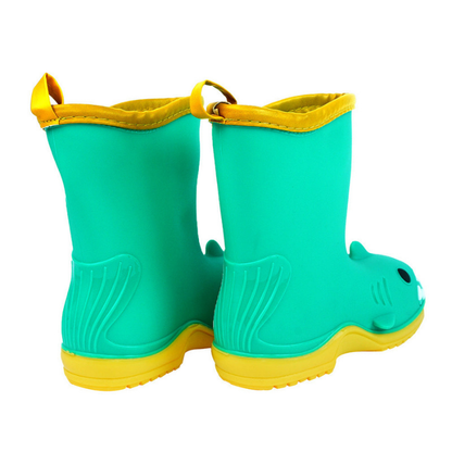 Mint Green Shark EVA Rain Gumboots for Toddlers & Kids