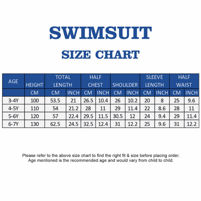 Teal & Orange Spikes, Toddlers & Kids Swimwear with Long Cap, Free Wash Bag & Free Swim Detergent