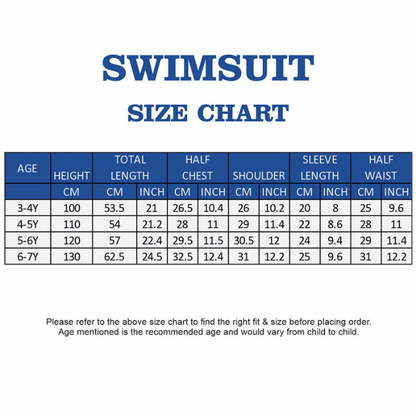 Teal & Orange Spikes, Toddlers & Kids Swimwear with Long Cap, Free Wash Bag & Free Swim Detergent