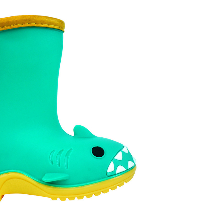 Mint Green Shark EVA Rain Gumboots for Toddlers & Kids