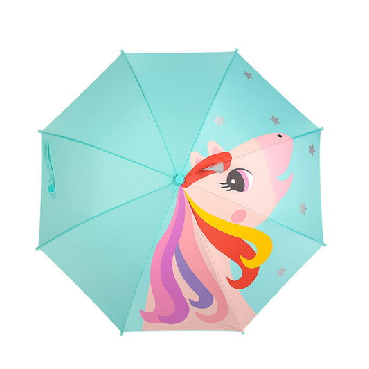Mint Unicorn Big Face Umbrella for Kids, 5Years - 10Years