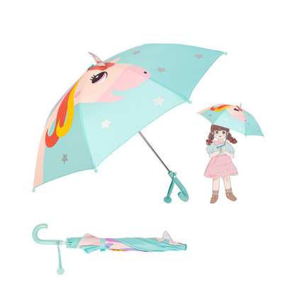 Mint Unicorn Big Face Umbrella for Kids, 5Years - 10Years