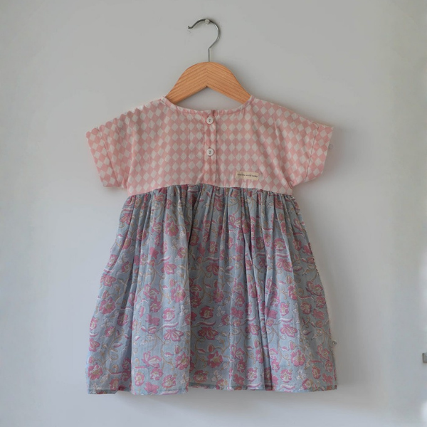 Tassel dress in sky blue butterfly
