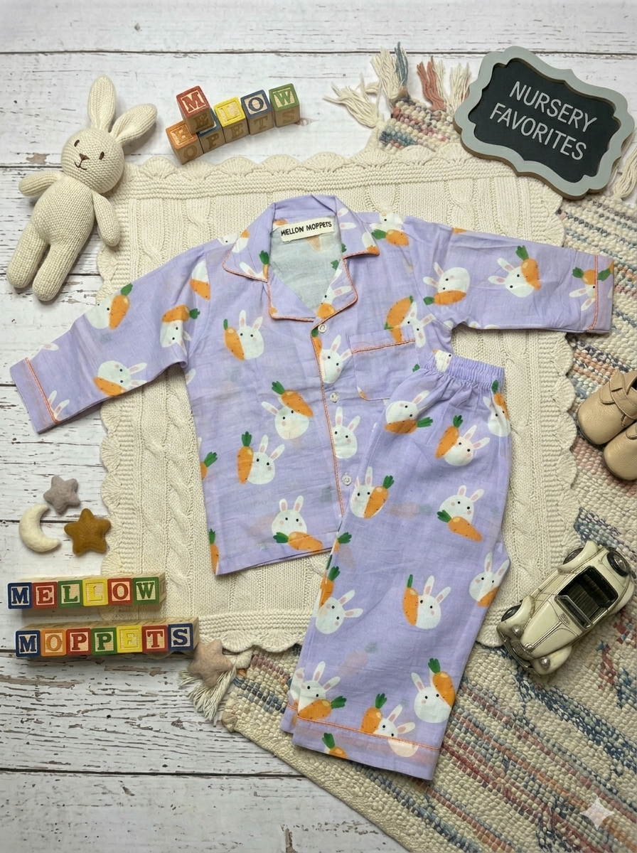 Bunny's Carrot Full Sleeves Nightsuit