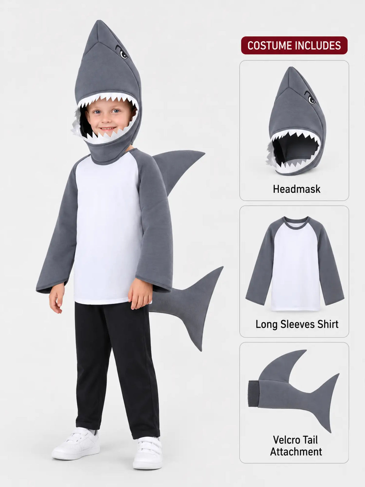 Grey Baby Shark kids' Halloween costume