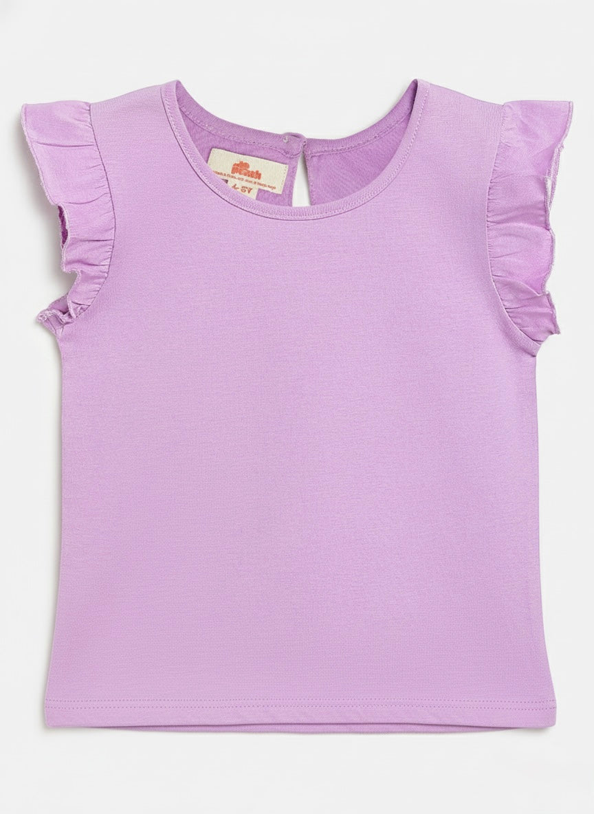 Frill on my Sleeve T-shirt in Purple