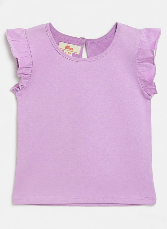 Frill on my Sleeve T-shirt in Purple