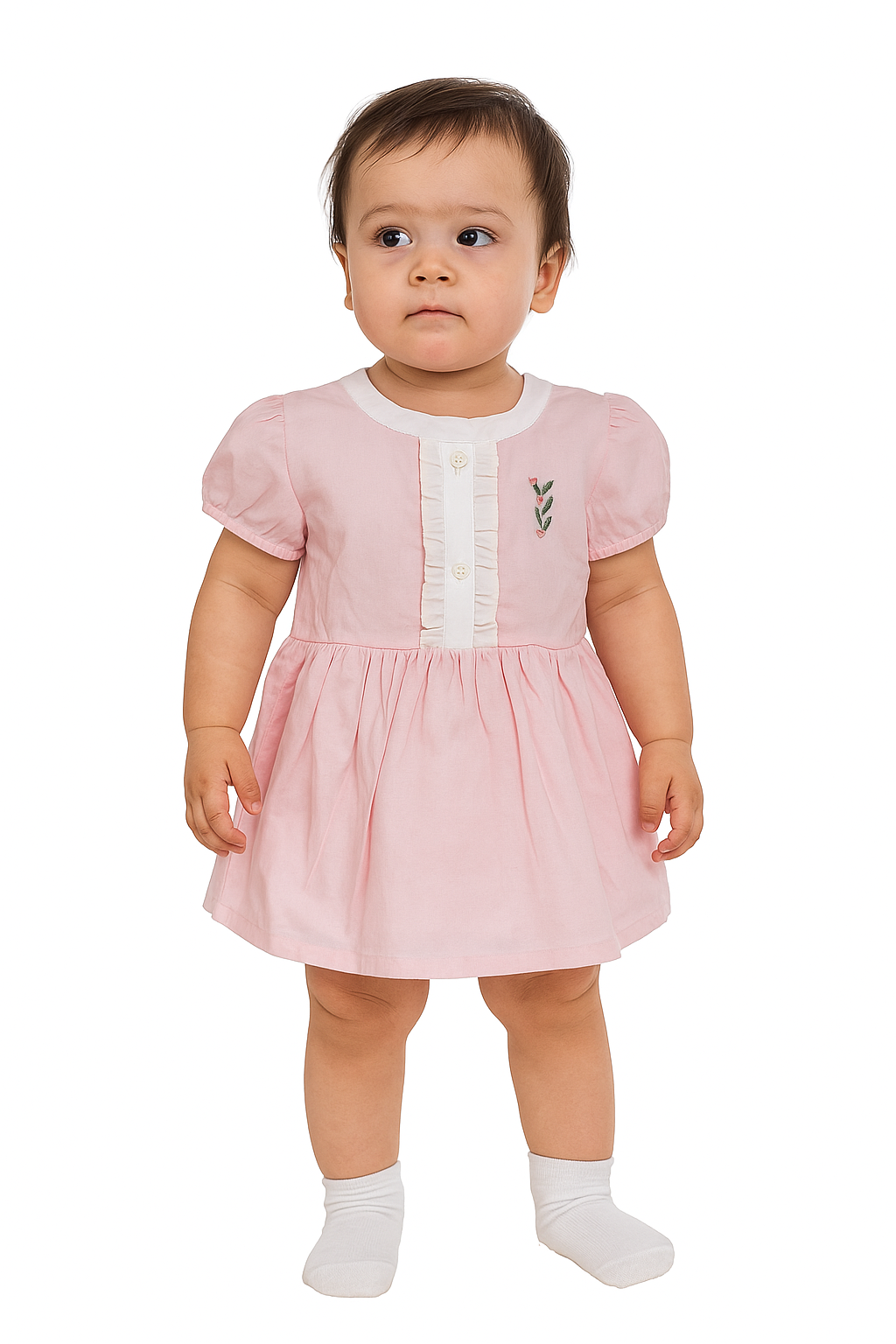 Sprig & Ruffle Pintuck Top & Diaper‑Cover Set