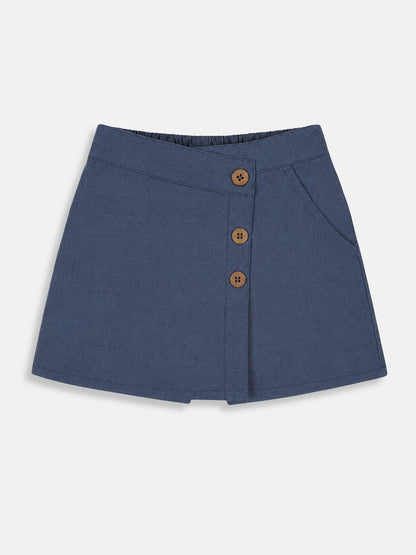 Play Free Denim Skort (Skirt + Shorts) in Blue