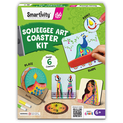 Smartivity Squeegee Art Coaster Kit STEM Toy for Kids 6+