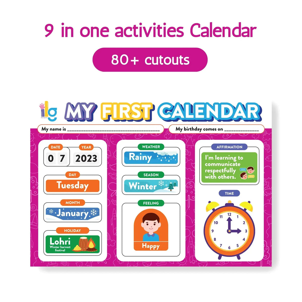 My Daily Planner Calendar – 9 in 1 activity - USED FOR 3 YEARS