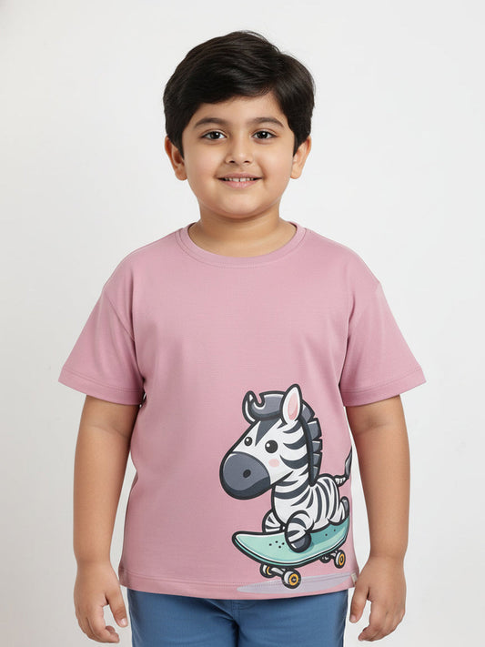 Purple Pure Cotton Comfort Oversized T-shirt for Boys
