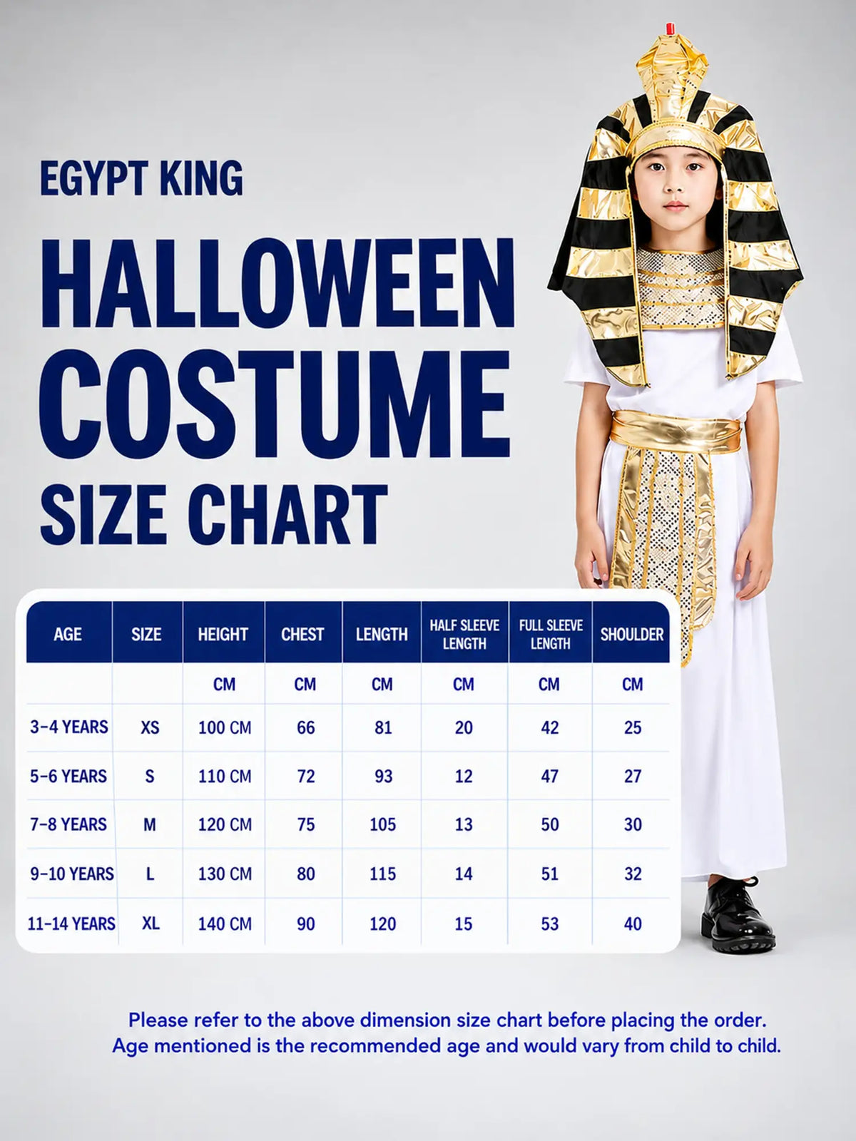 Egypt King Theme kids' Halloween costume