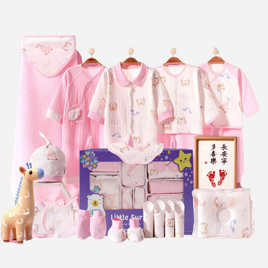 22pcs Pink Penguin Newborn Baby Girl/ Boy Gift Box, all season wear Gift Hamper, (0 - 12 months)