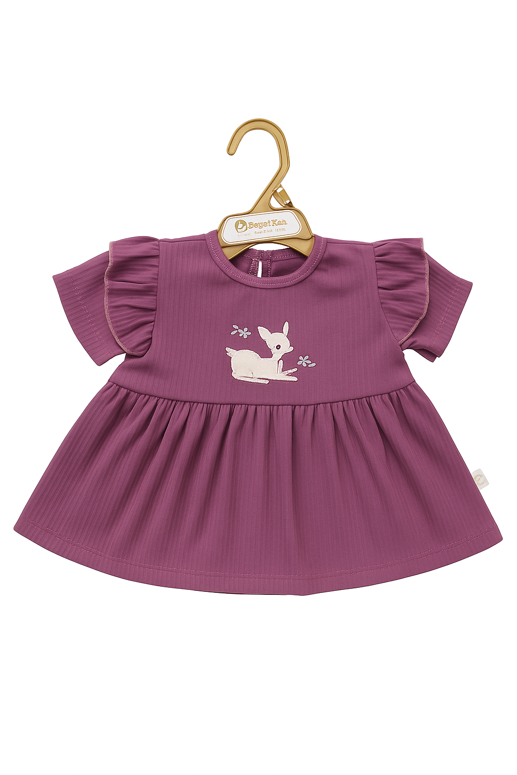 Forest Fawn Organic Rib‑Knit Flutter Top & Shorts Set