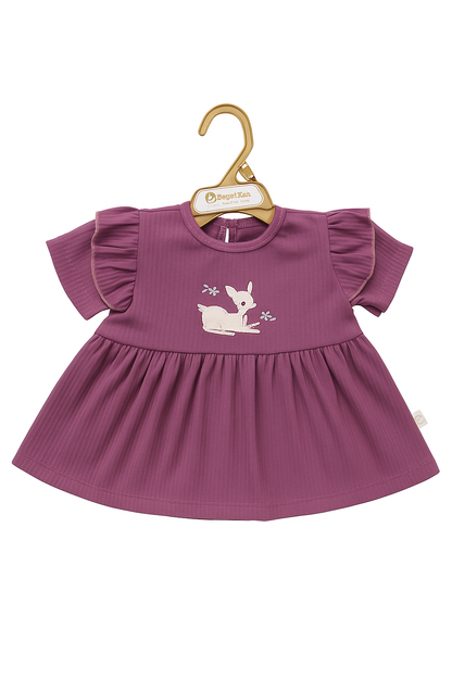 Forest Fawn Organic Rib‑Knit Flutter Top & Shorts Set