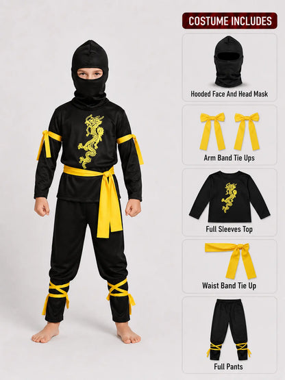 The Black & Yellow Dragon Ninja kids' Halloween costume