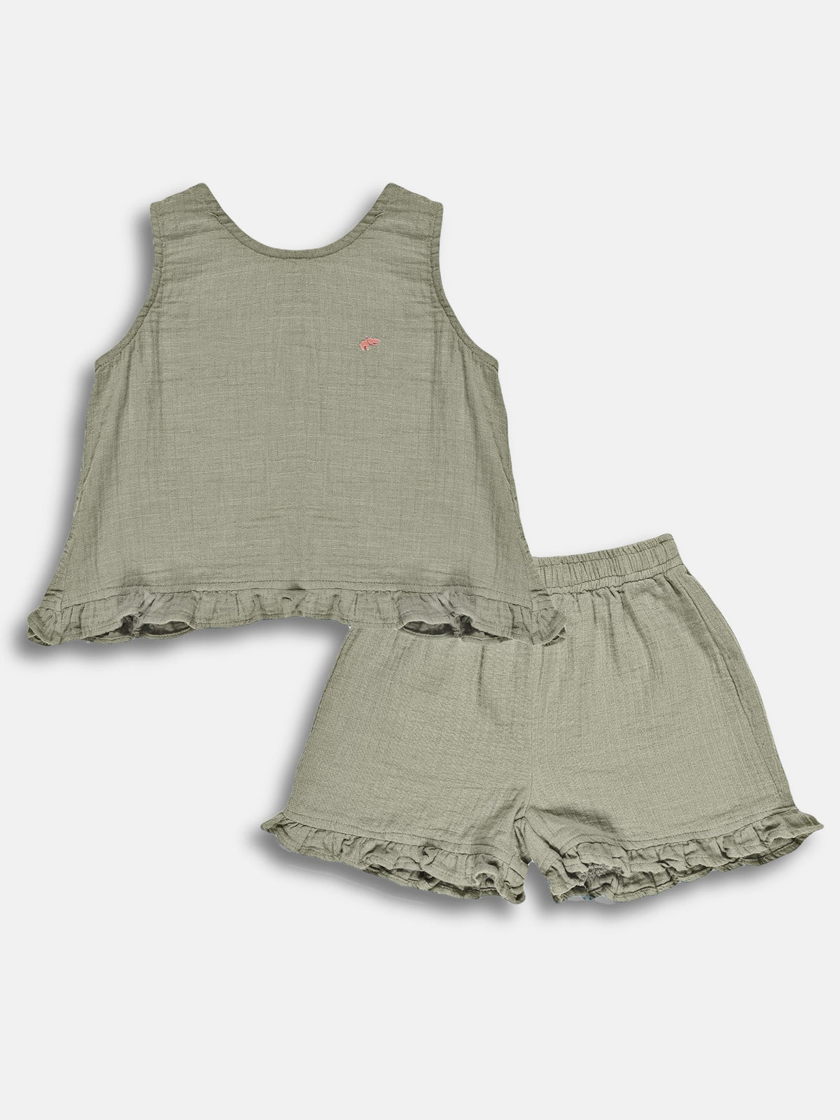 The Check This Out Coord Set for Girls (Olive Green)