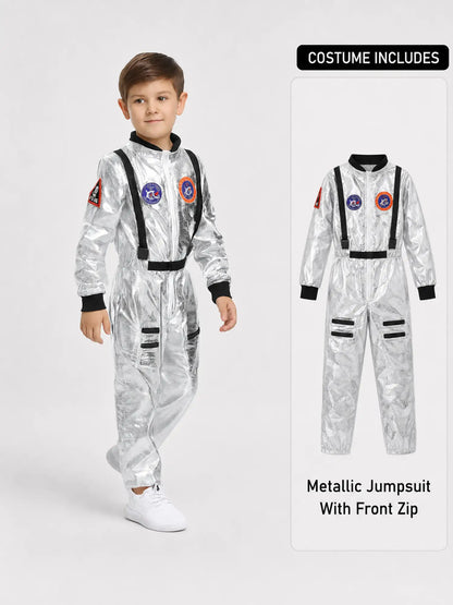 Shiny Silver Astronaut kids' Halloween costume