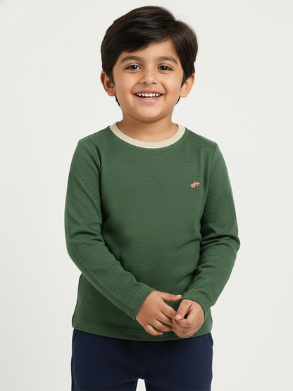 Green Mélange Mix Rib T-shirt