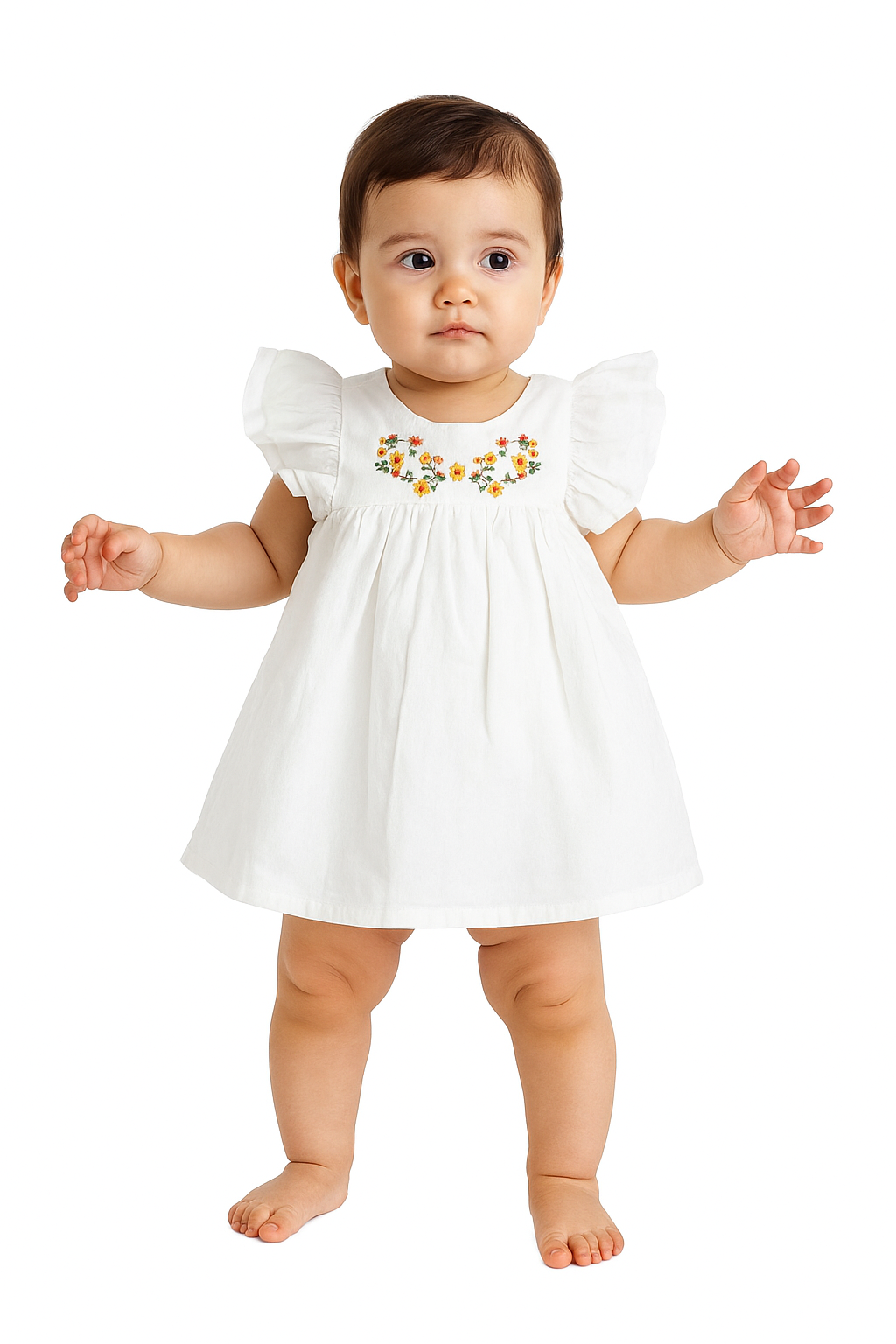 White Dress Flower Girl